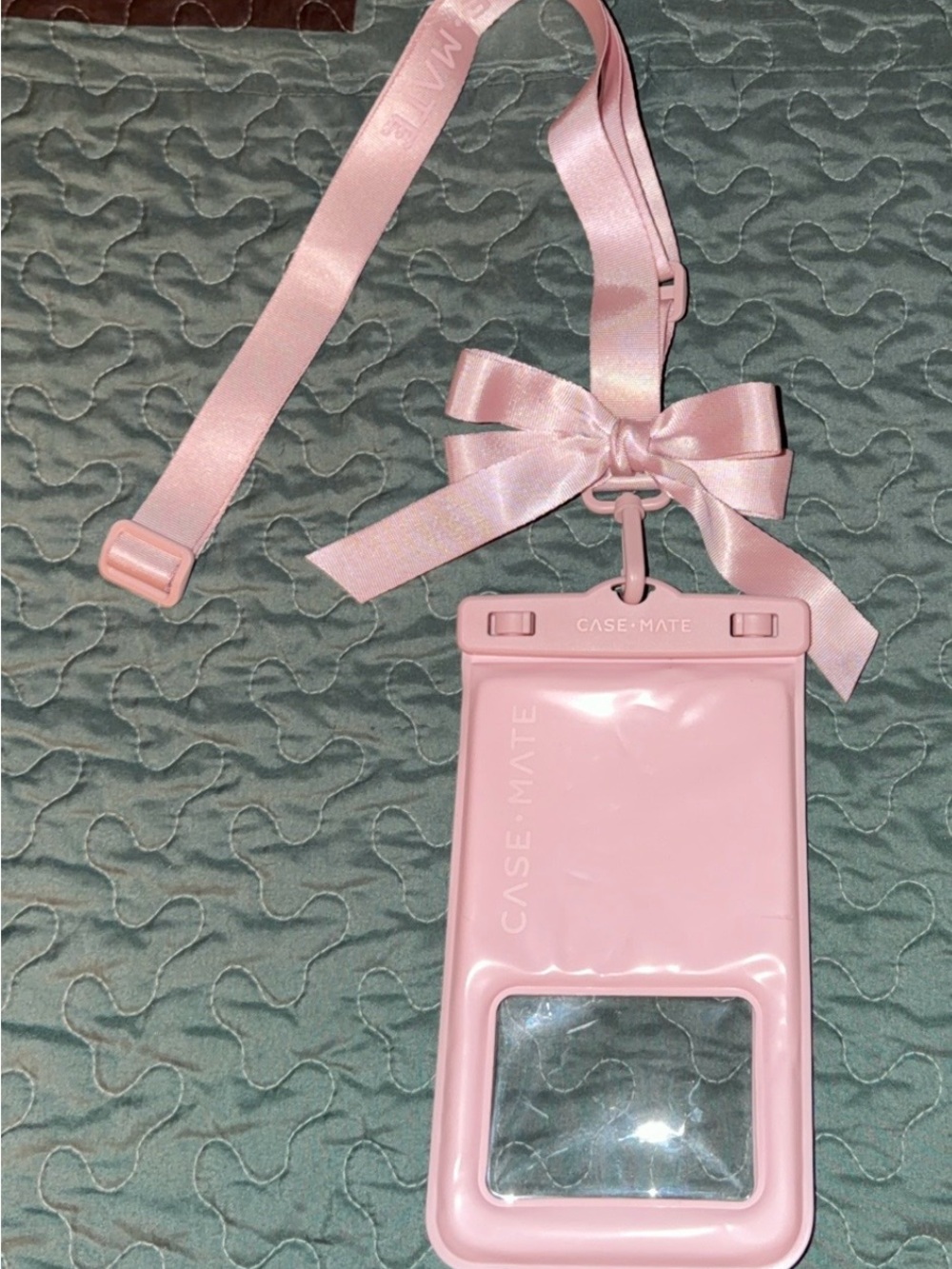case-mate Pink Waterproof Phone Pouch with Bow Lanyard